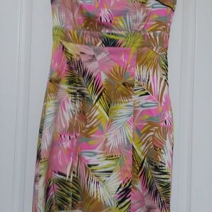Strapless indonesia print summer dress